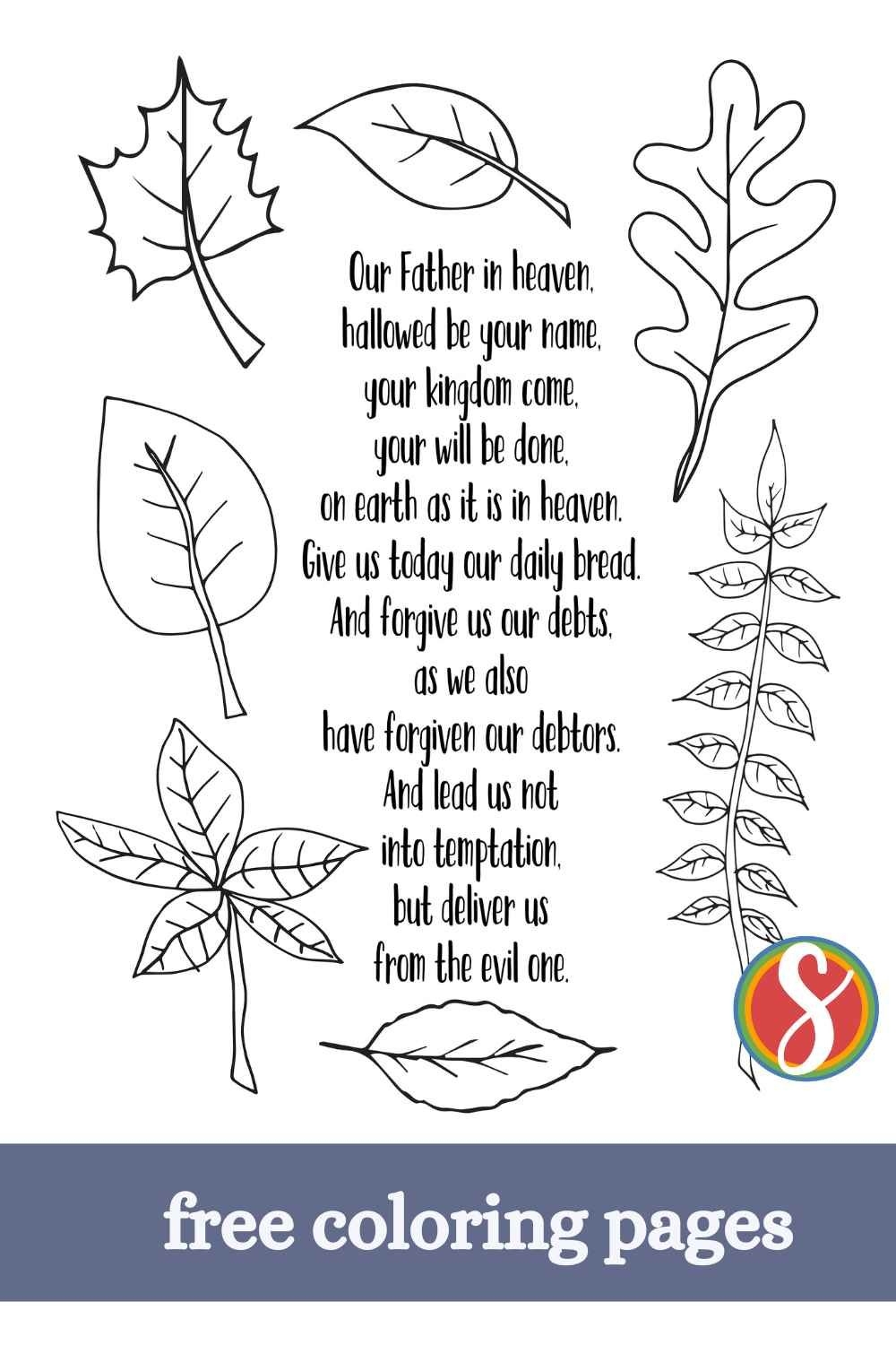 Free Lord s Prayer Coloring Pages Stevie Doodles