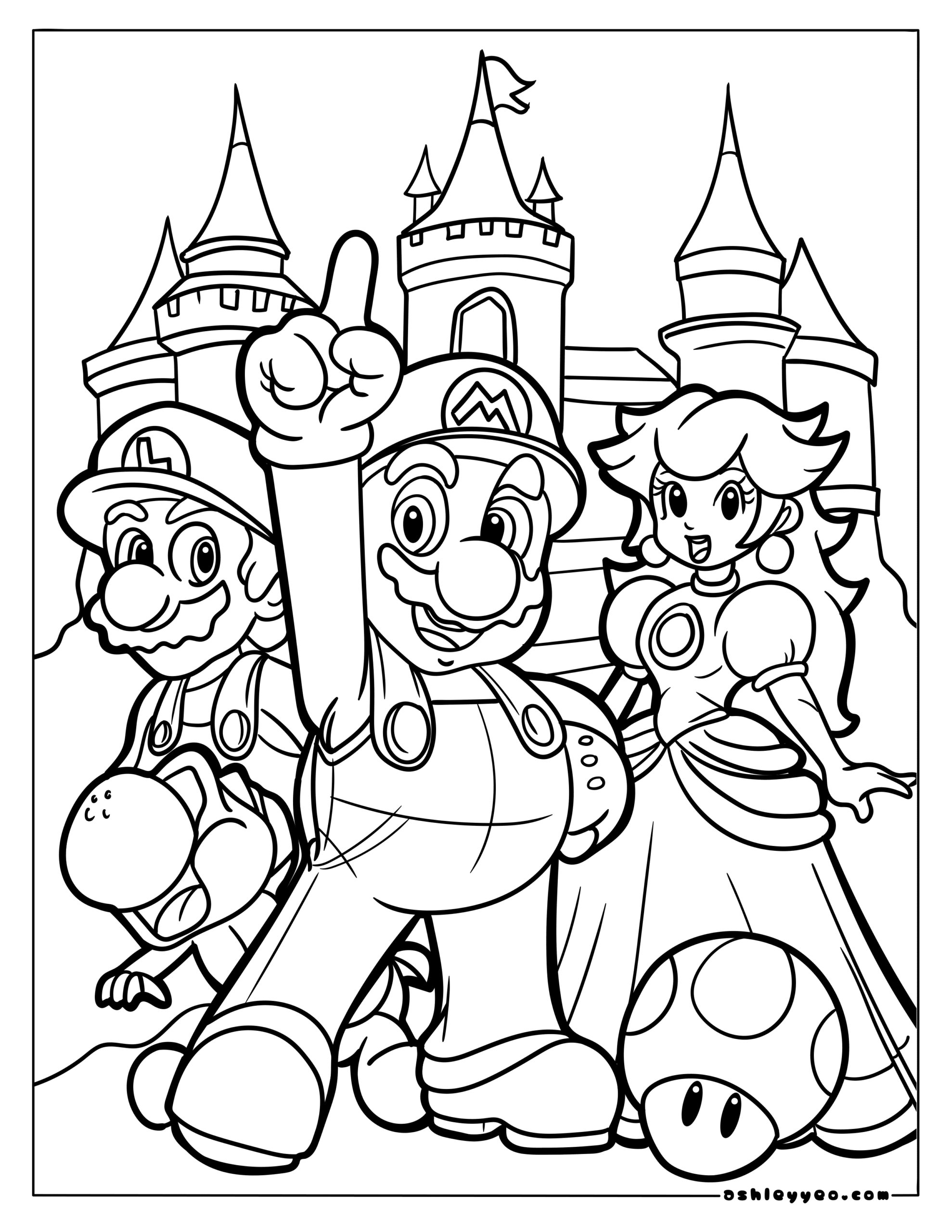 Free Mario Coloring Pages For Kids Ashley Yeo