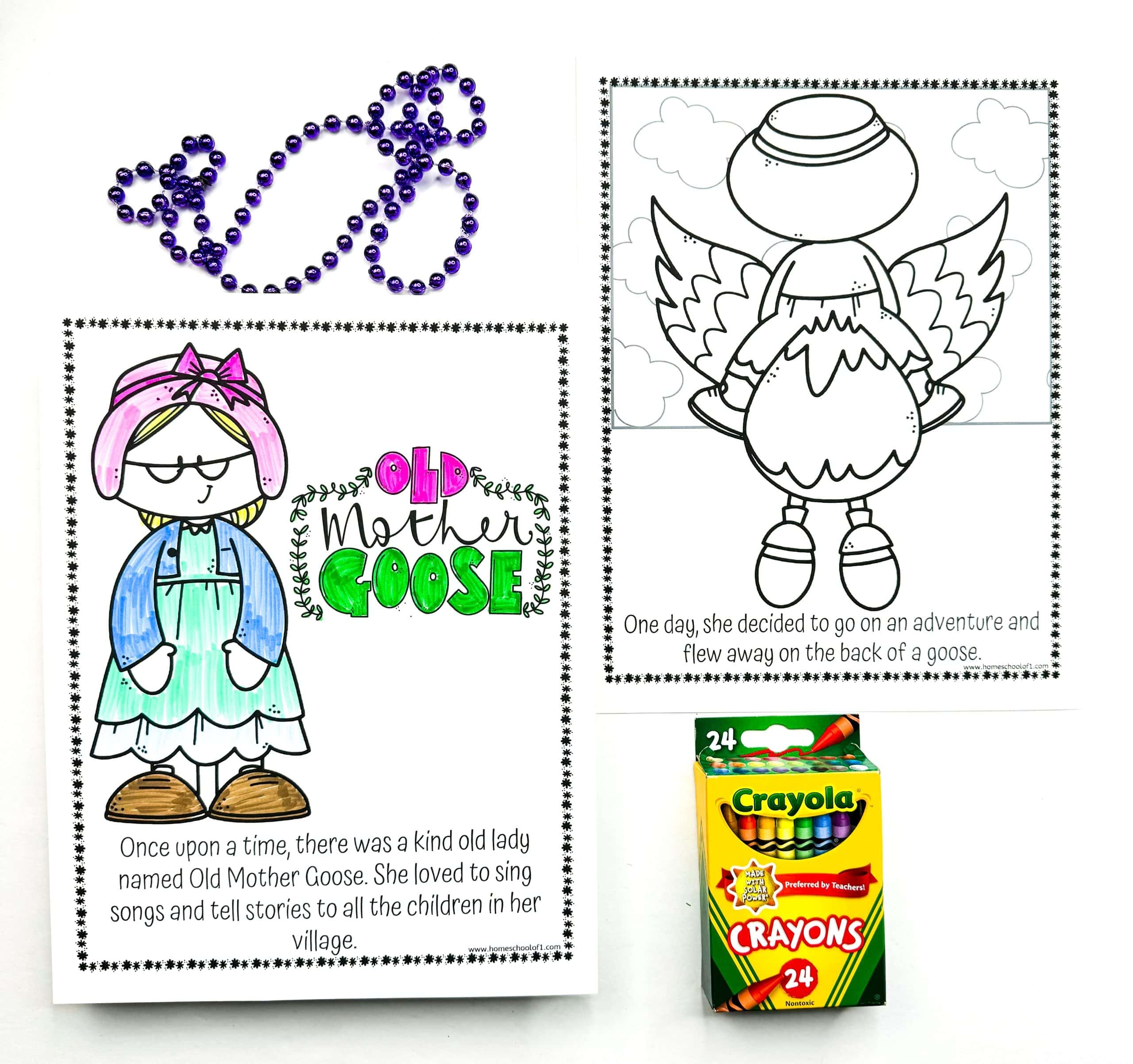Free Mother Goose Coloring Page Nursery Rhyme Fun