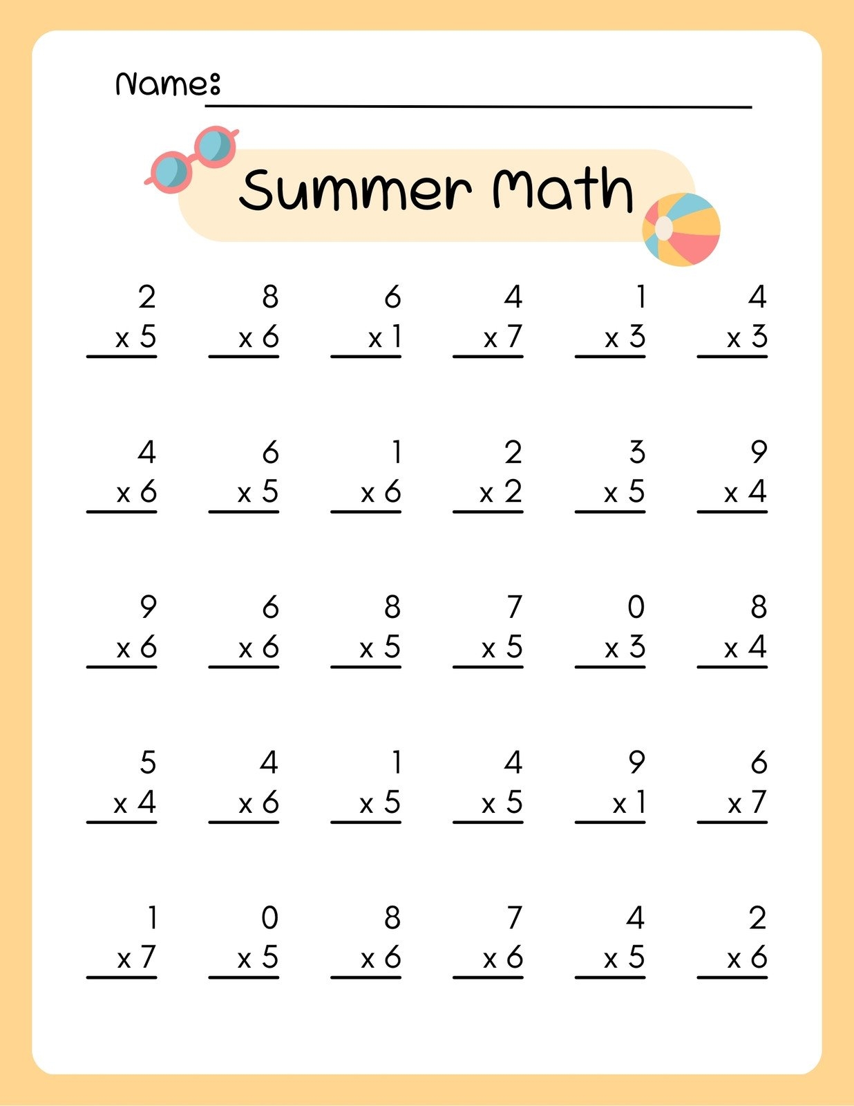 4th grade multiplication worksheets