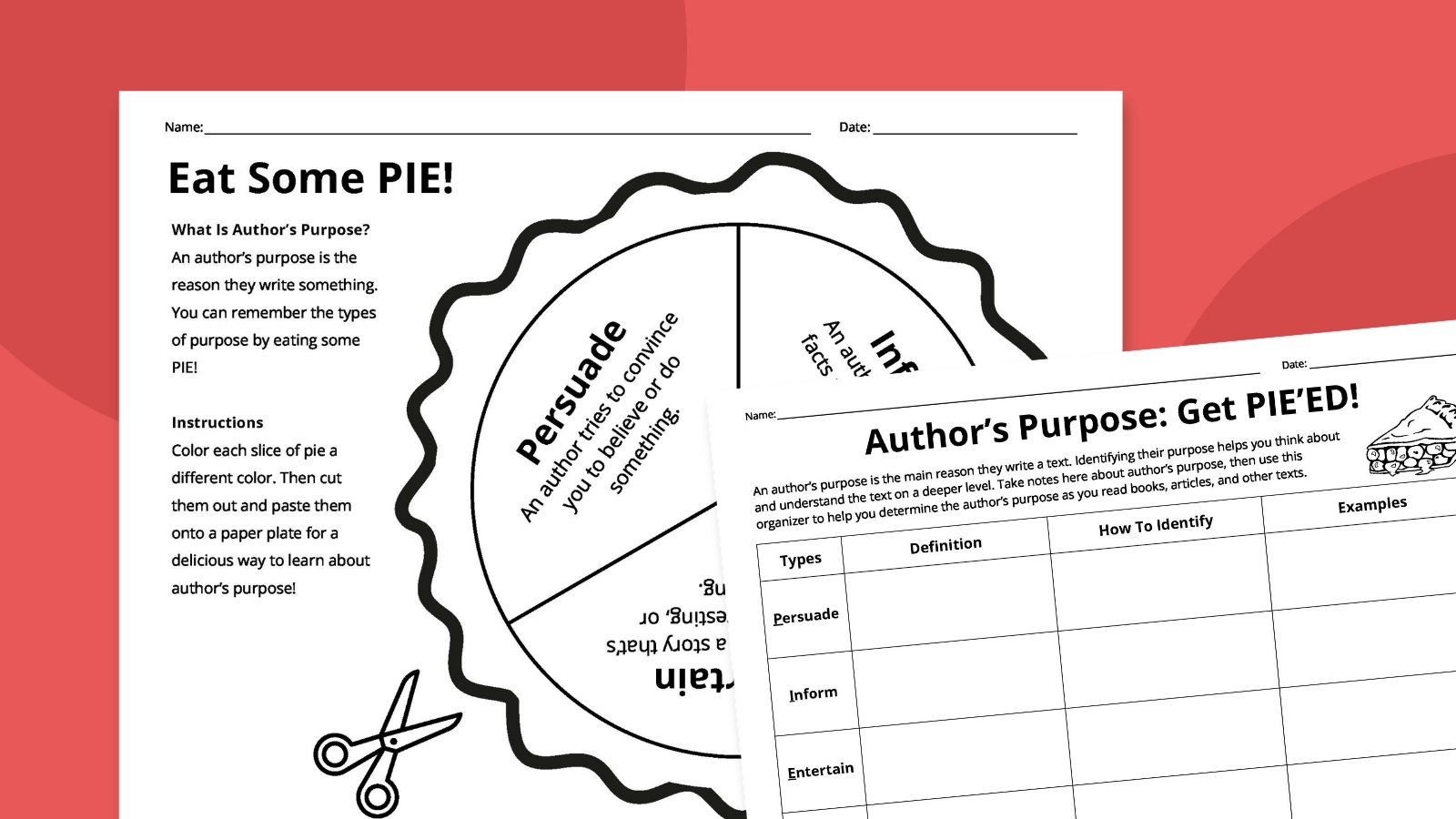 Free Printable Author s Purpose Worksheet Bundle 3 Activities We Are Teachers