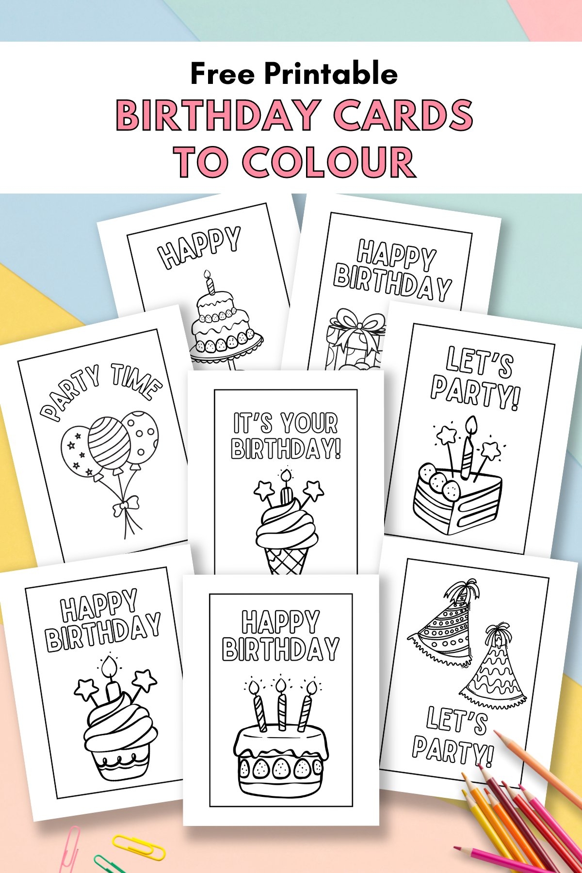free printable birthday cards to color