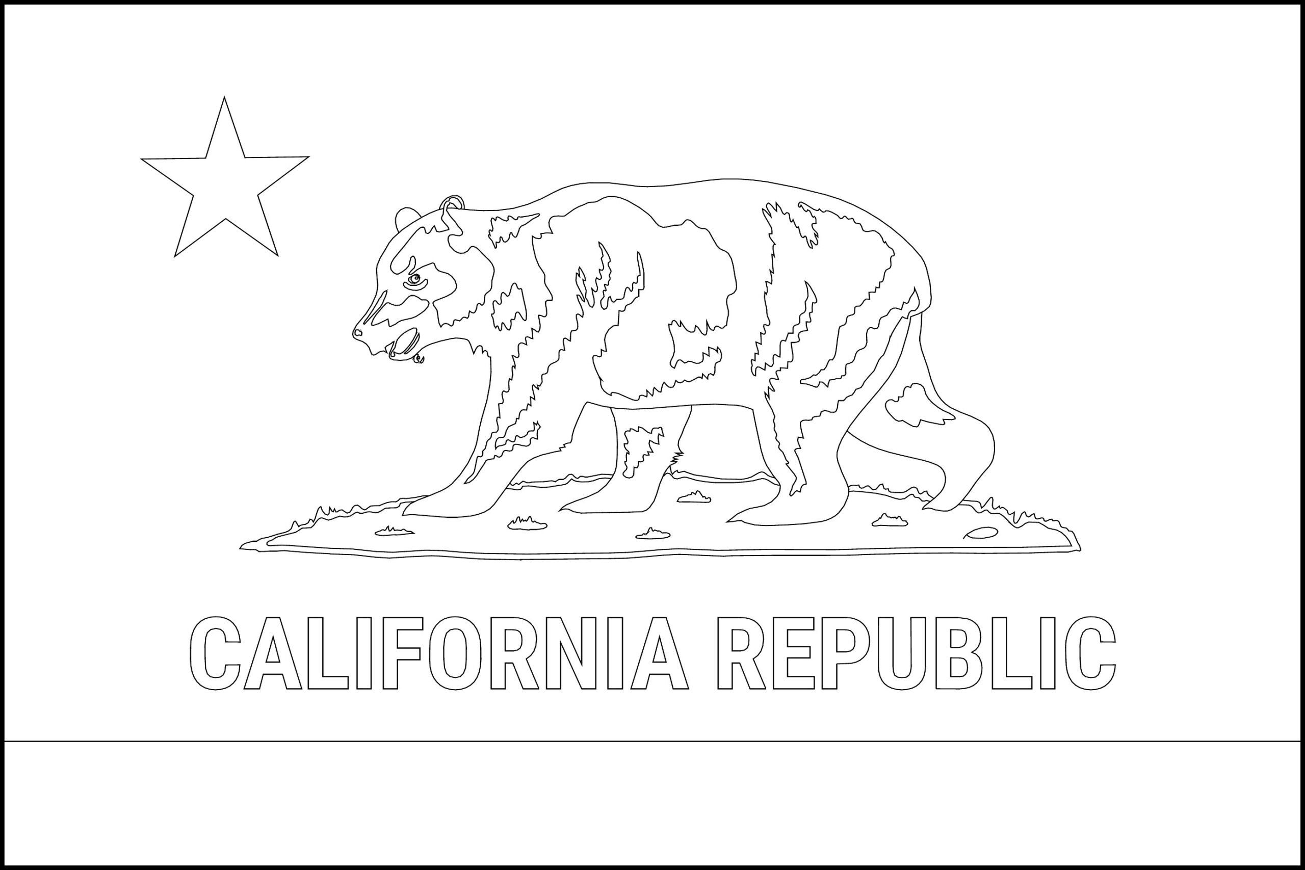 FREE Printable California State Flag Color Book Pages 8 X 11