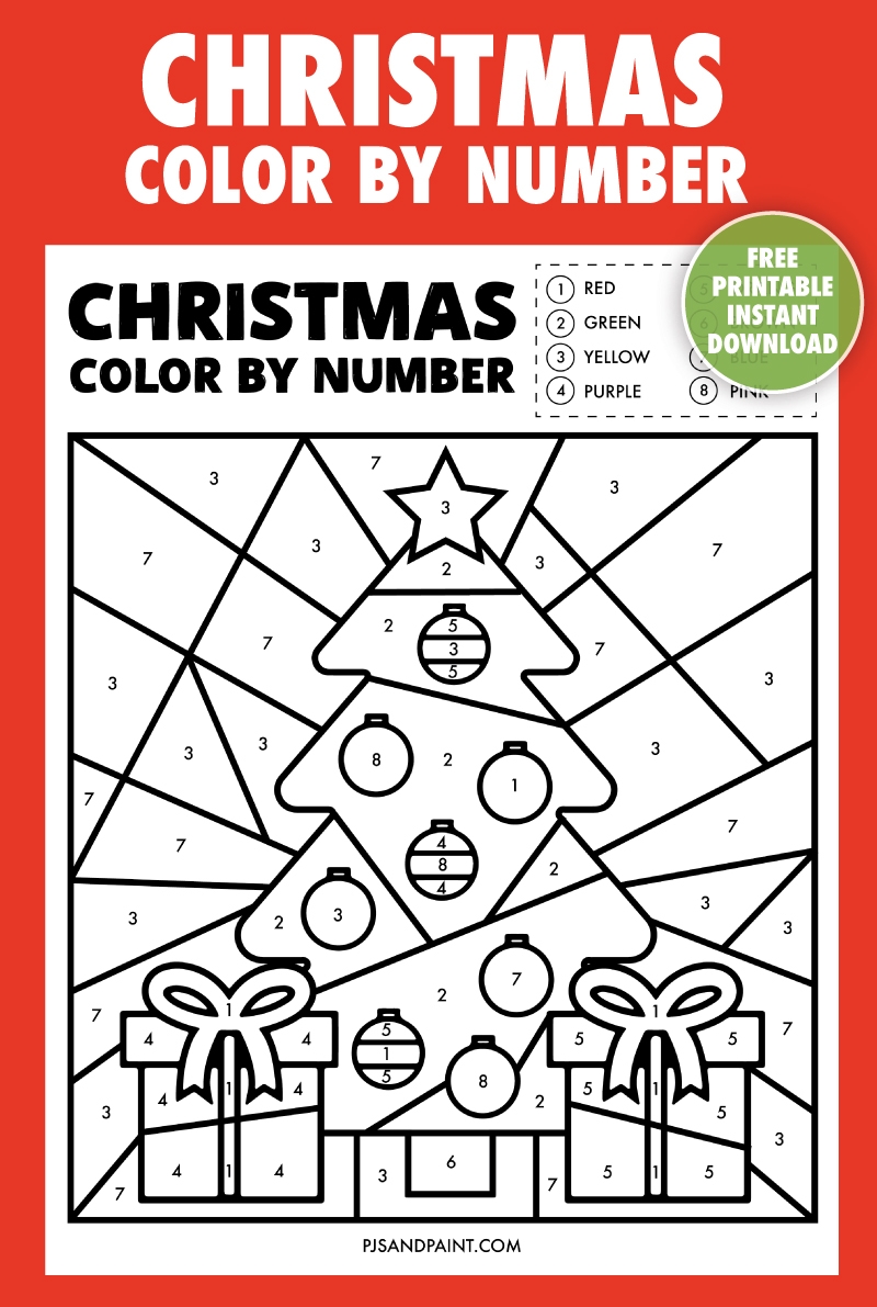 christmas color by number printables christmas color by number printables