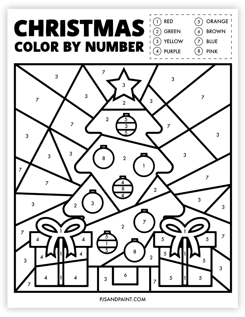 Free Printable Christmas Color By Number Worksheet Pjs And Paint Free Printable Christmas Color By Number Worksheet Pjs And Paint
