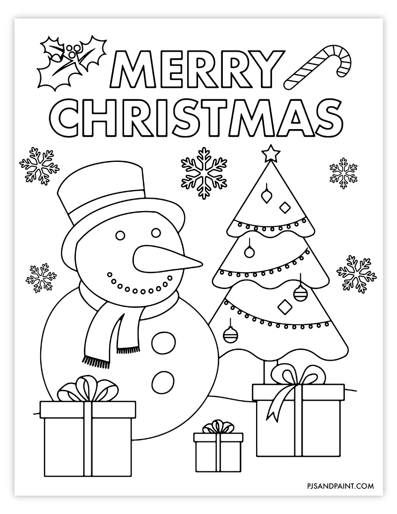 Free Printable Christmas Coloring Page For Kids Pjs And Paint