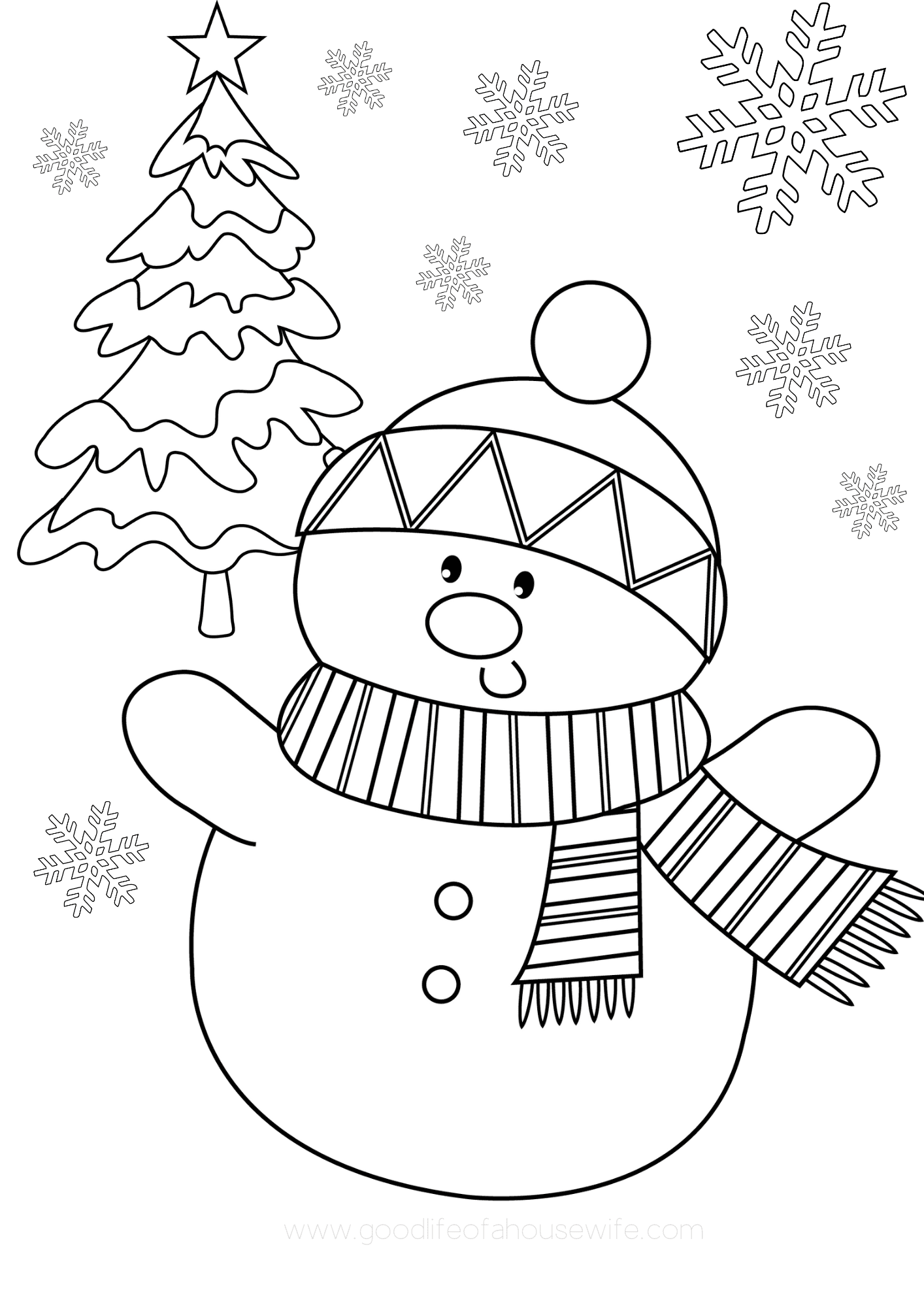 Free Printable Christmas Coloring Pages Easy Fun For Everyone Good Life Of A Housewife