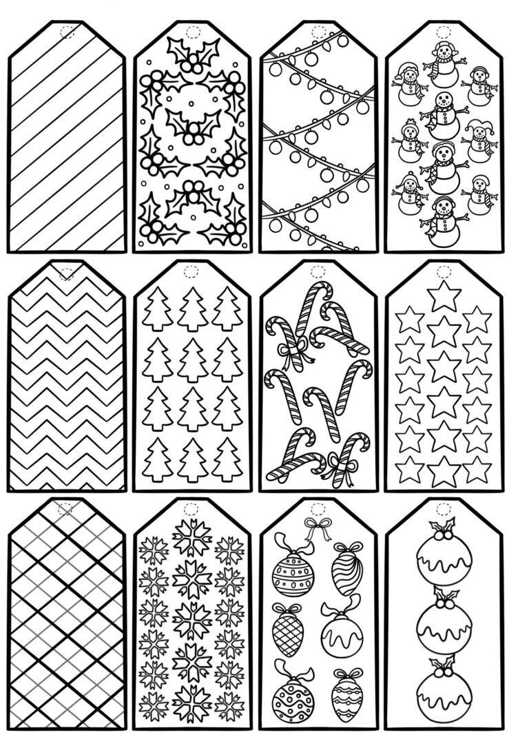 Free Printable Christmas Gift Tags To Colour Mum In The Madhouse
