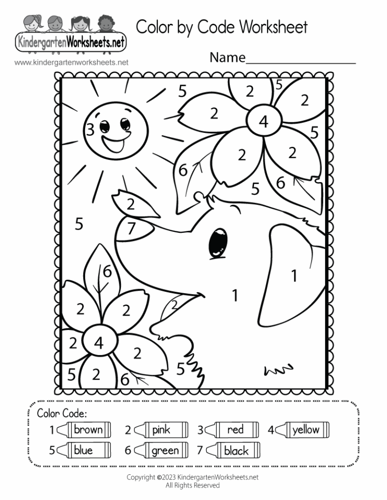 Free Printable Color By Code Worksheet
