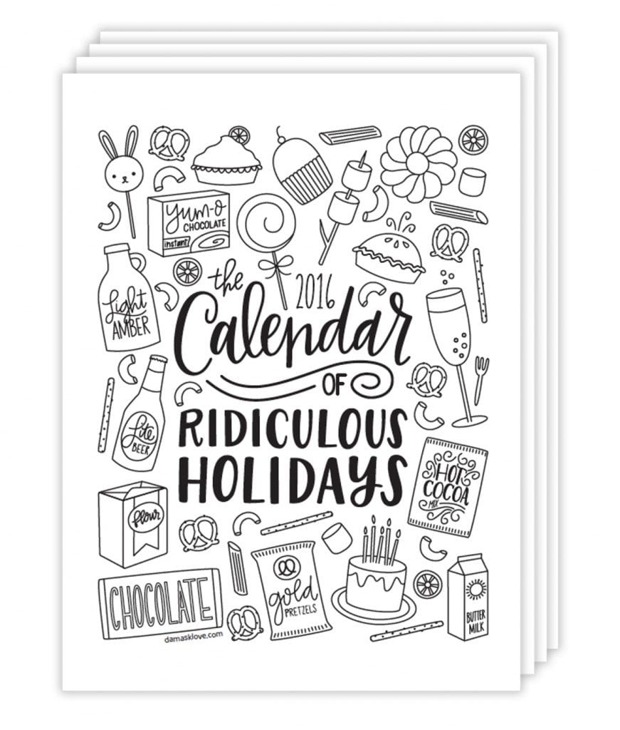 Free Printable Coloring Calendar Pages Damask Love