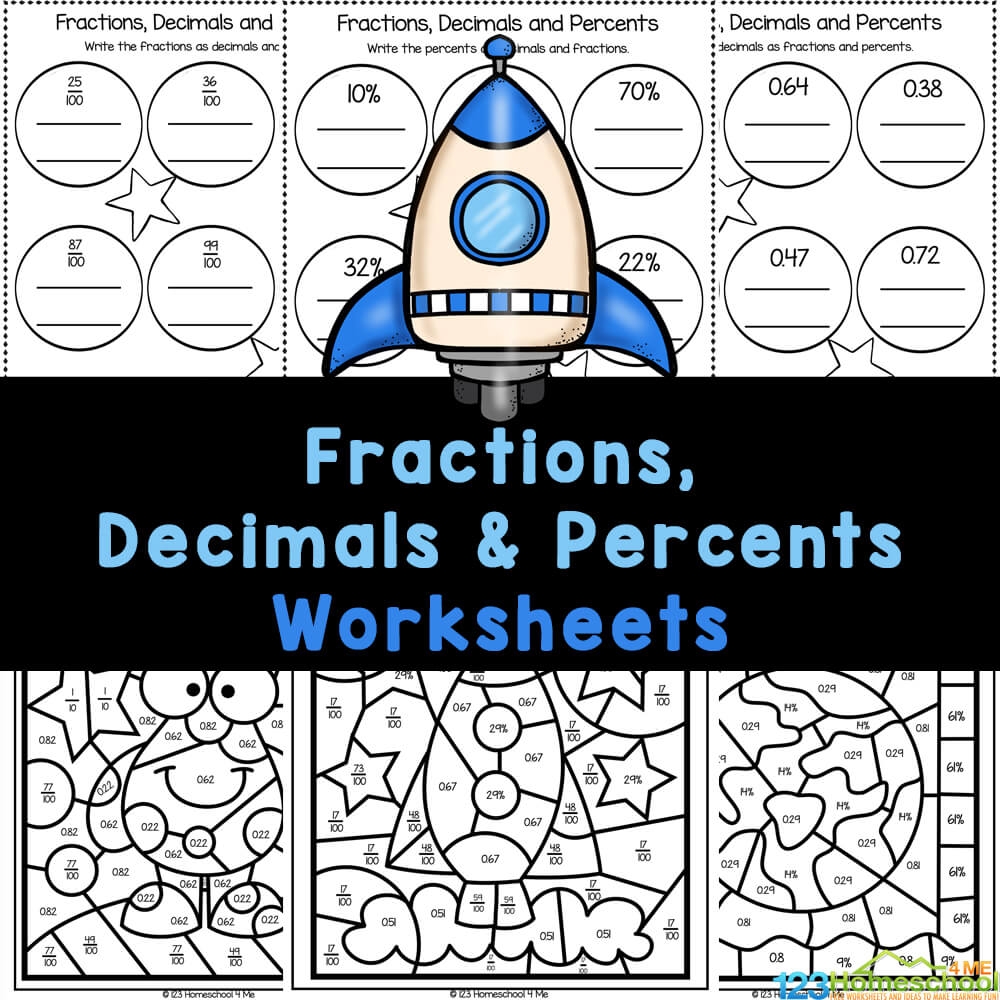 FREE Printable Decimals Fractions And Percents Worksheets