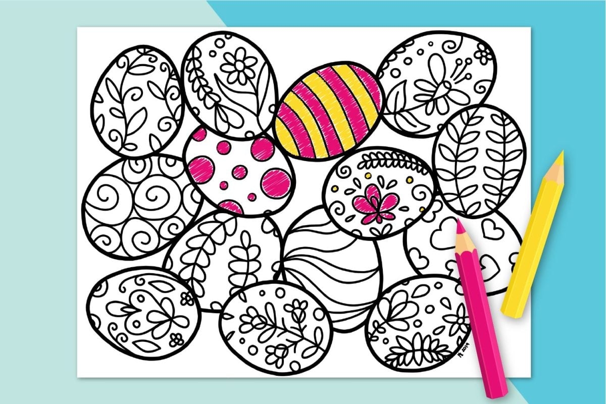 easter color pages free printable