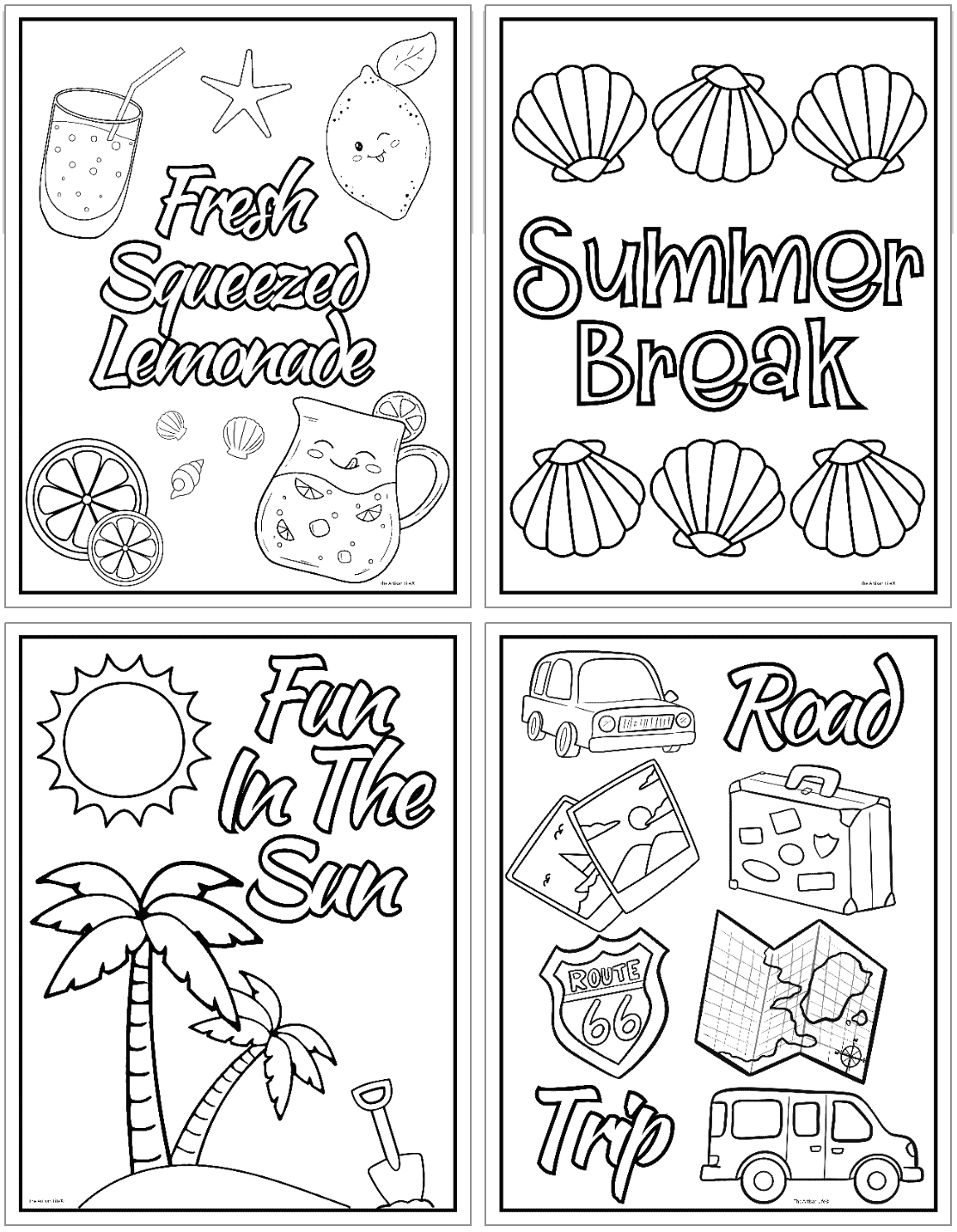 free printable summer fun coloring pages