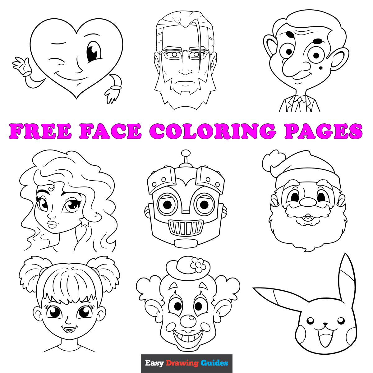 faces printable coloring pages