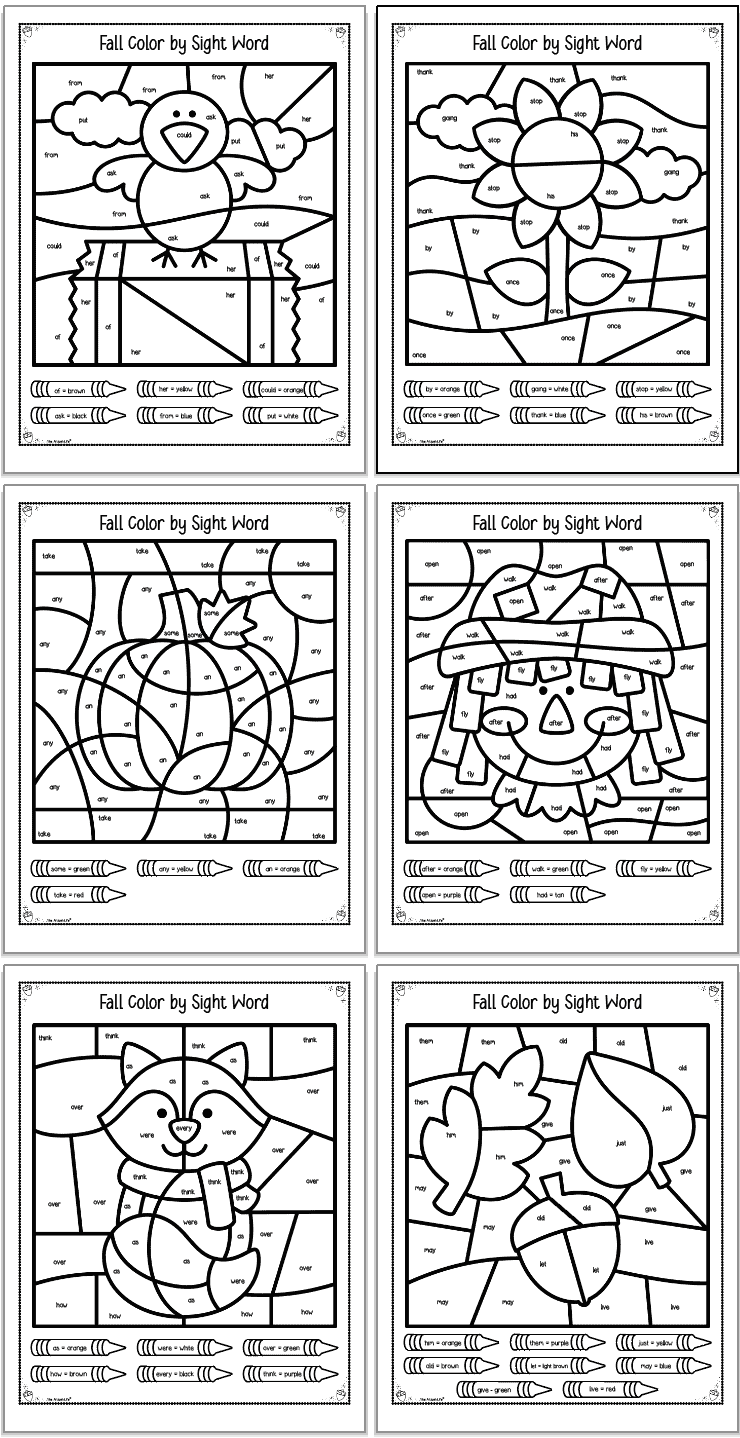 Free Printable Fall Sight Word Coloring Pages The Artisan Life Free Printable Fall Sight Word Coloring Pages The Artisan Life