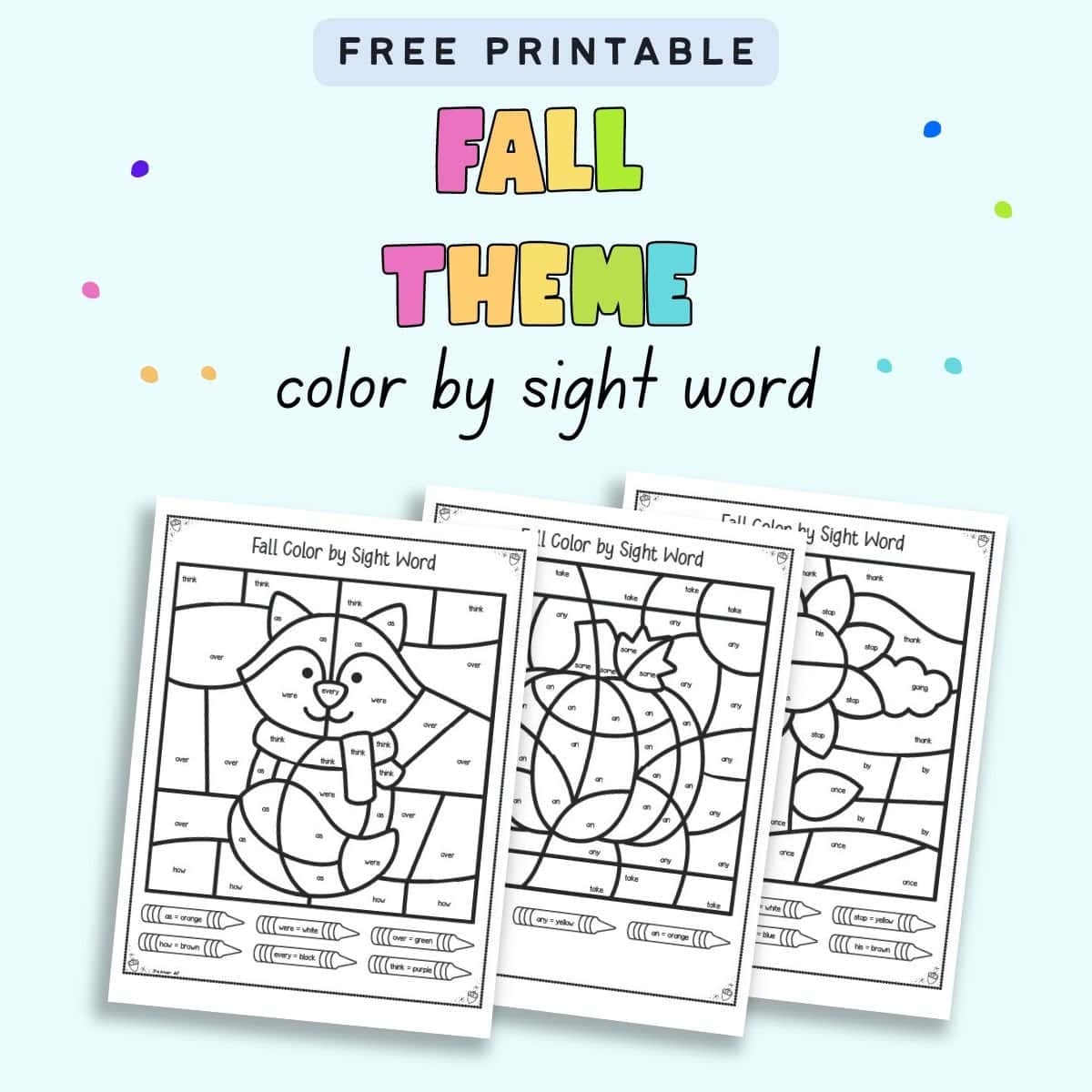 Free Printable Fall Sight Word Coloring Pages The Artisan Life Free Printable Fall Sight Word Coloring Pages The Artisan Life