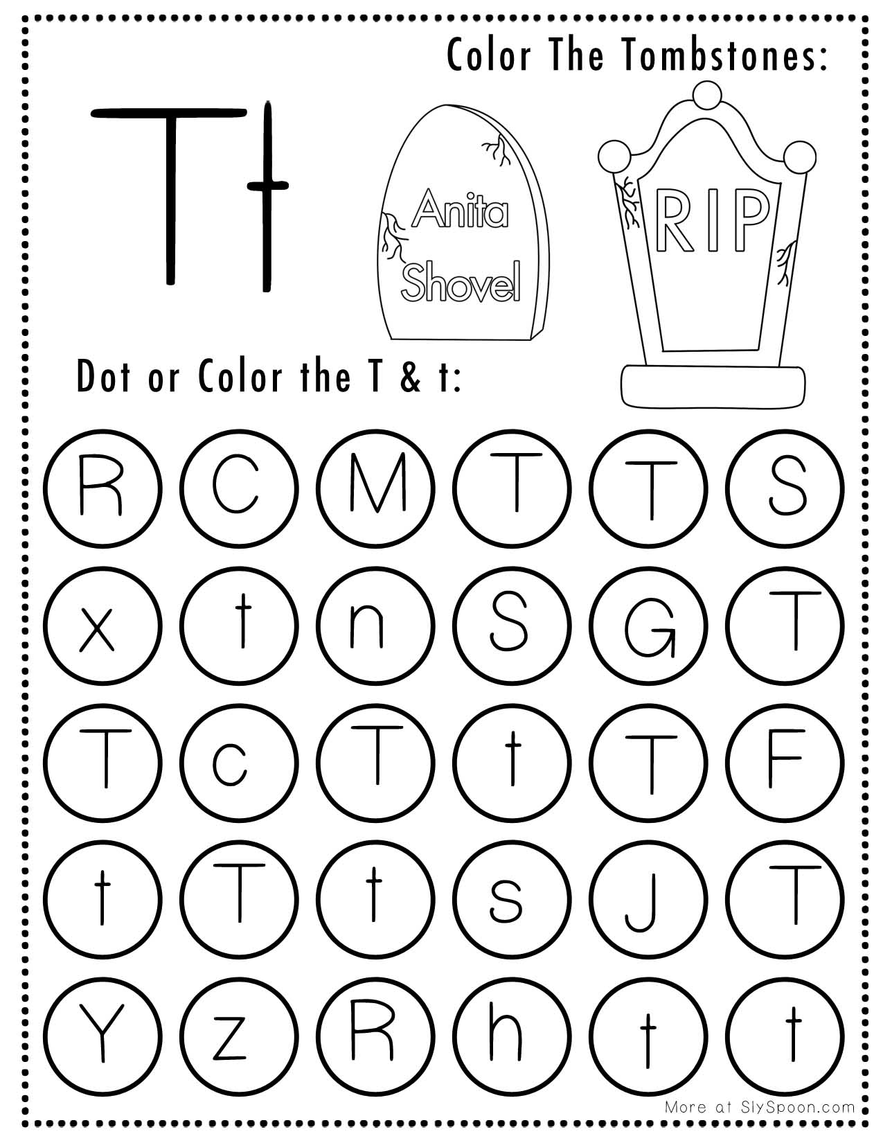 Free Printable Halloween Themed Letter T Dot Marker Activity Worksheets Sly Spoon Free Printable Halloween Themed Letter T Dot Marker Activity Worksheets Sly Spoon