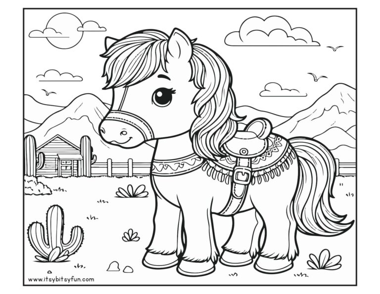 Free Printable Horse Coloring Pages For Kids Itsy Bitsy Fun