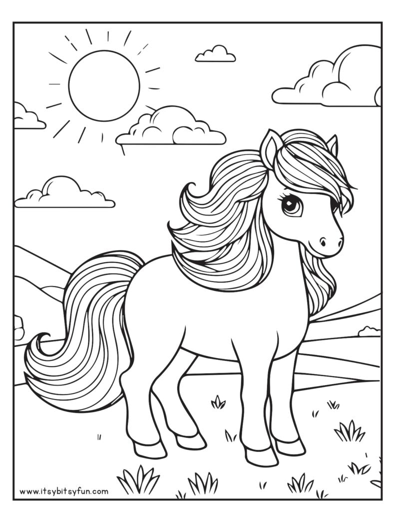 Free Printable Horse Coloring Pages For Kids Itsy Bitsy Fun