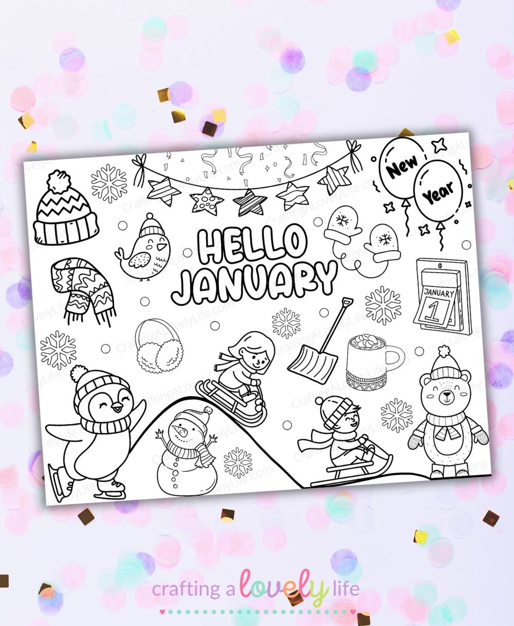 Free Printable January Coloring Page