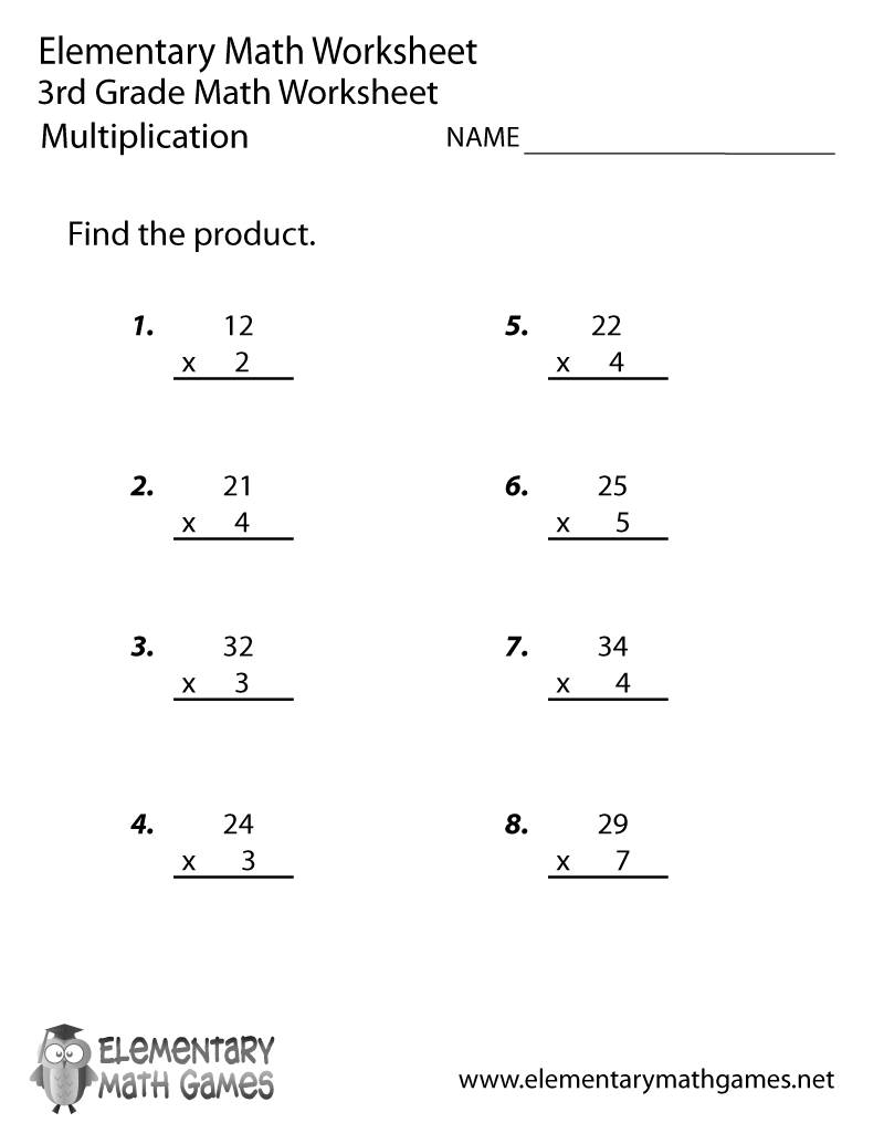 3rd grade multiplication worksheets
