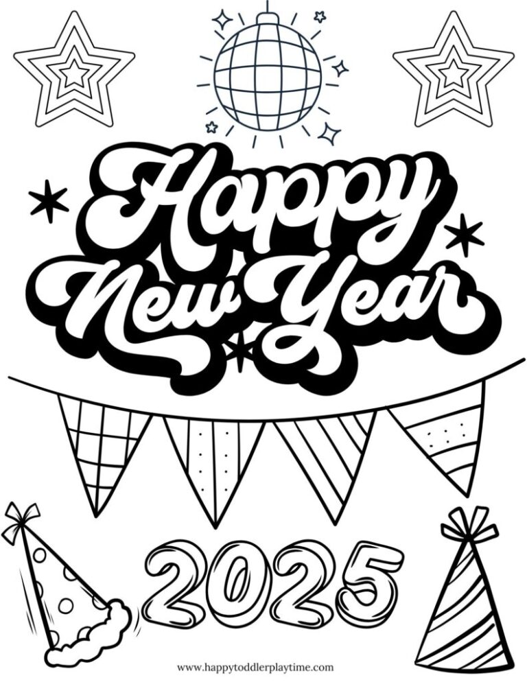 FREE Printable New Year s Eve Coloring Pages Happy Toddler Playtime