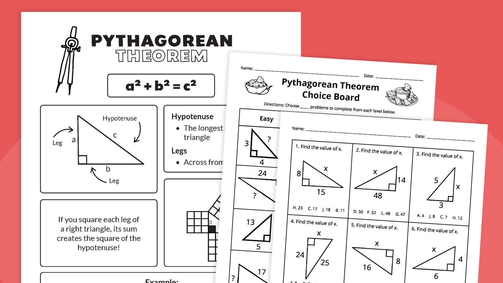 pythagorean theorem worksheet