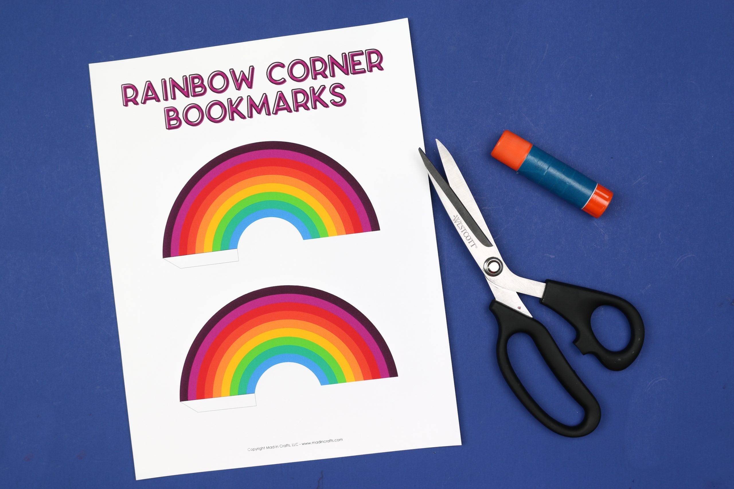FREE PRINTABLE RAINBOW CORNER BOOKMARKS Printables Mad In Crafts