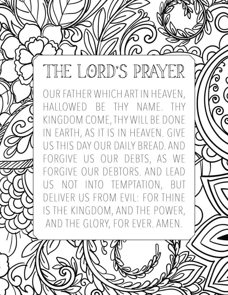 FREE Printable The Lord s Prayer Coloring Page My Printable Faith