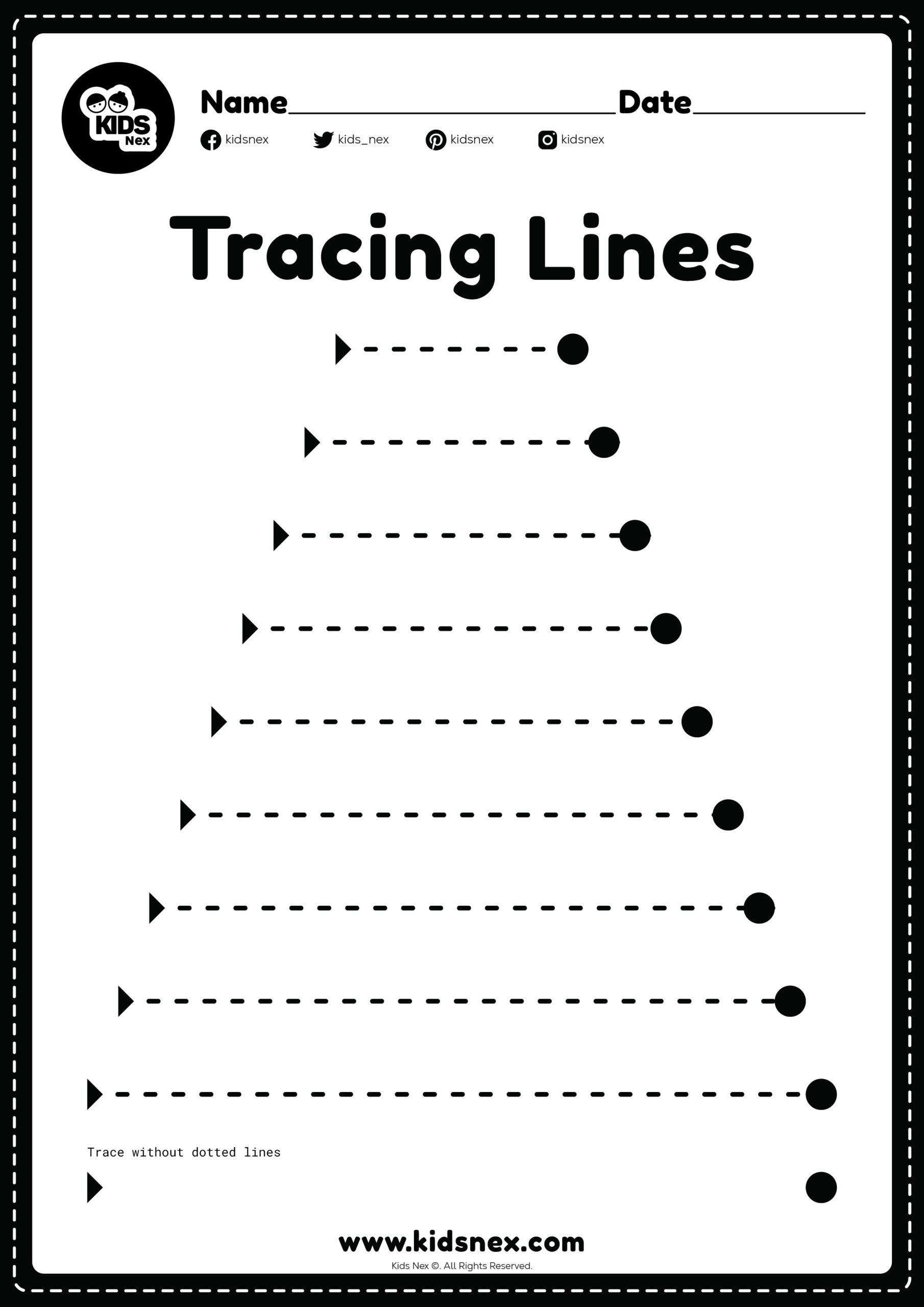 tracing lines worksheets