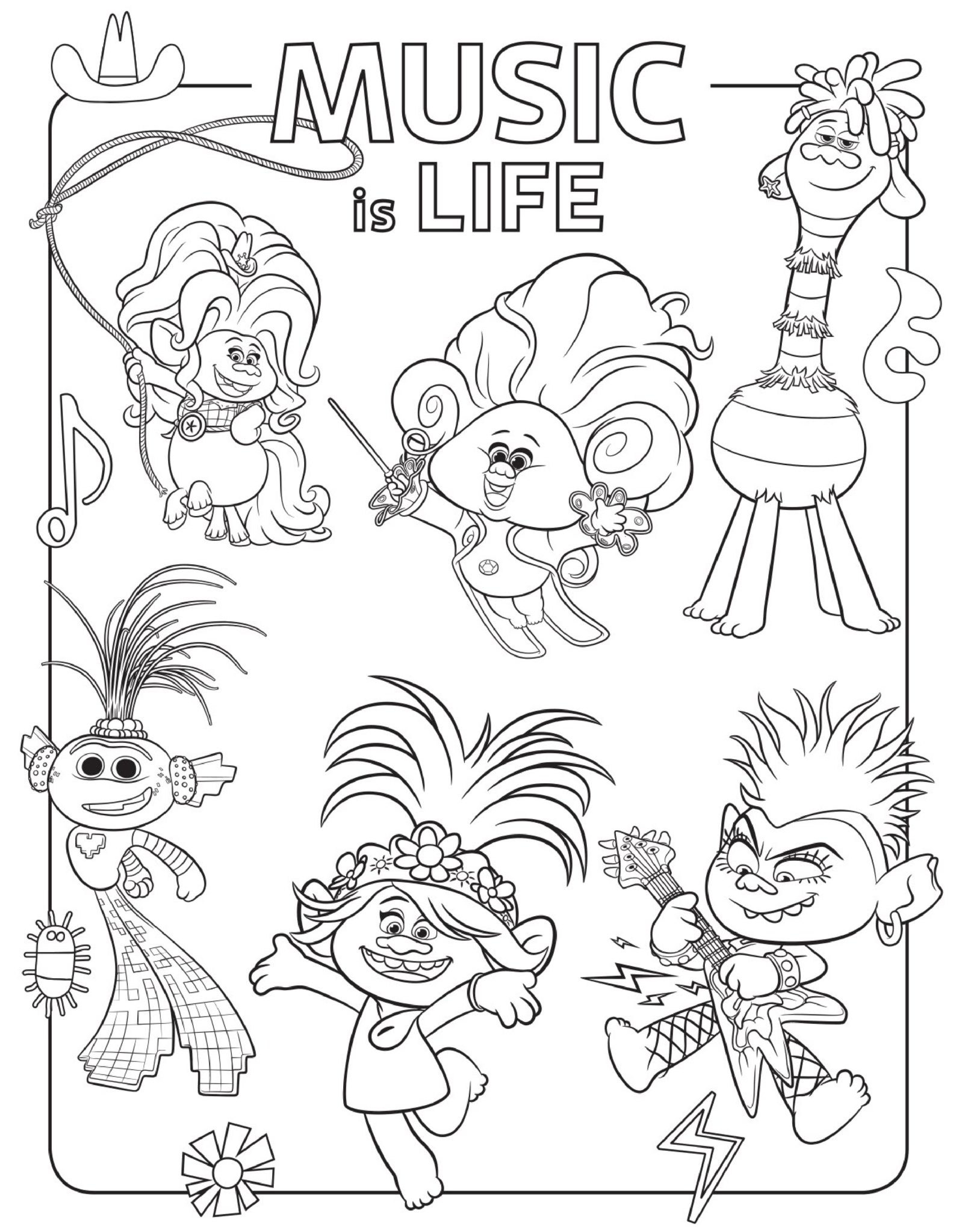 printable trolls coloring pages