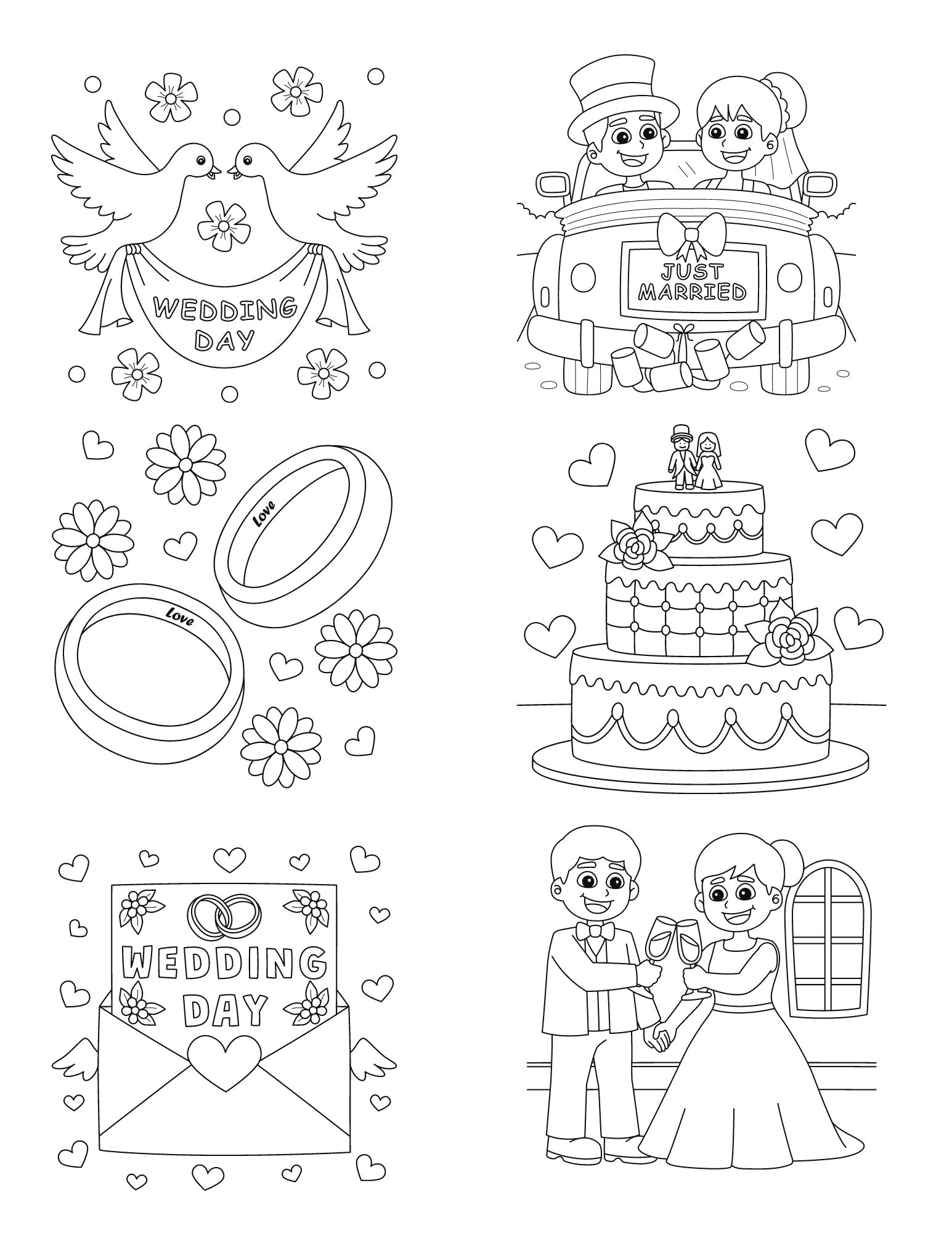 Free Printable Wedding Coloring Pages Two Kids And A Coupon