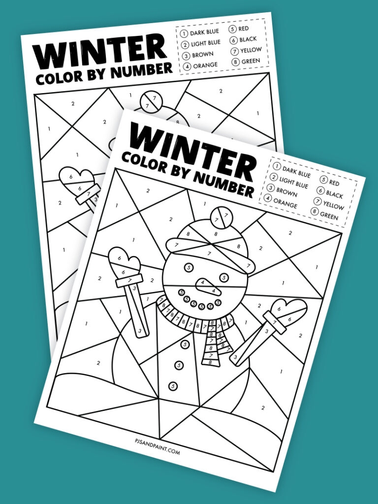 Free Printable Winter Color By Number Worksheet Pjs And Paint Free Printable Winter Color By Number Worksheet Pjs And Paint