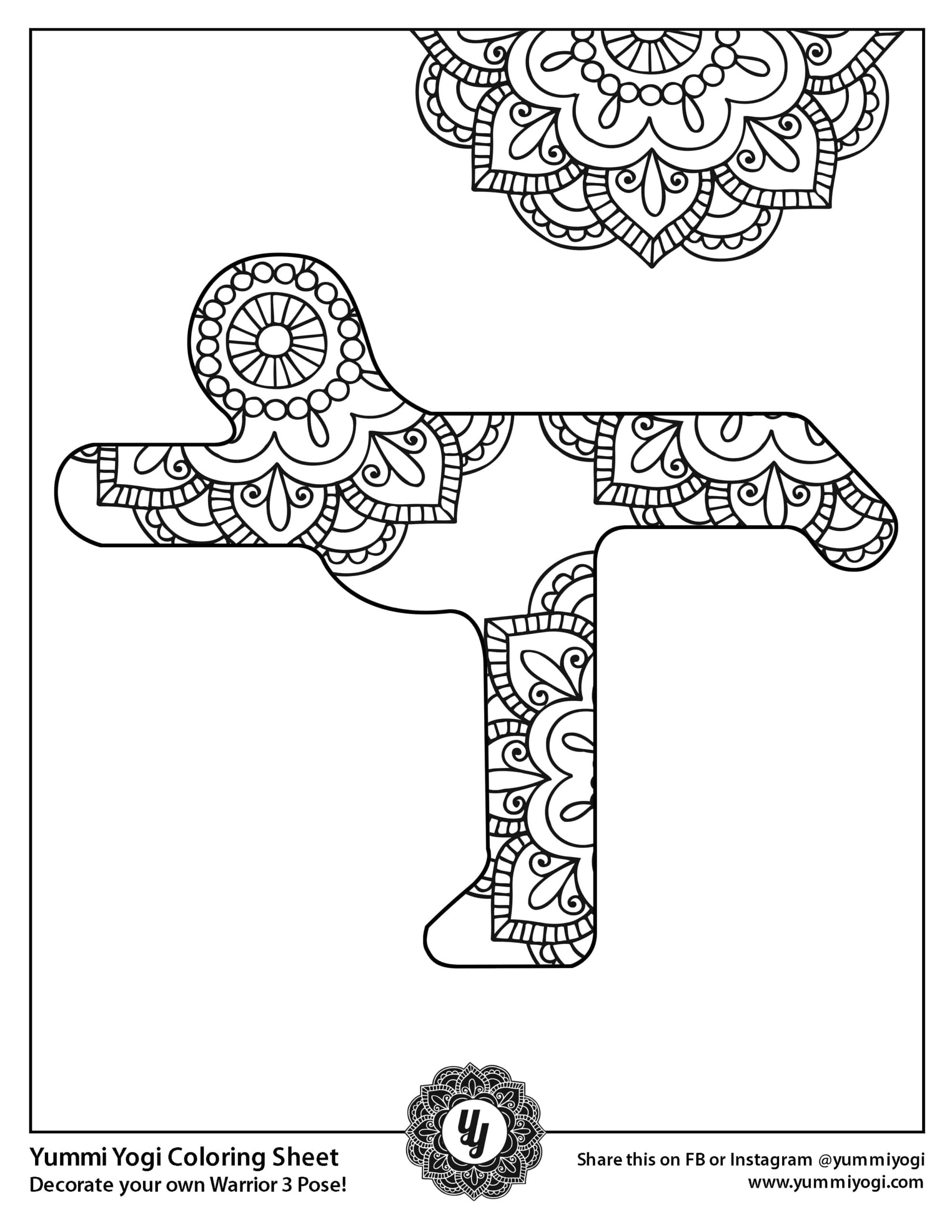 FREE Printable YOGA Coloring Page Yummi Yogi