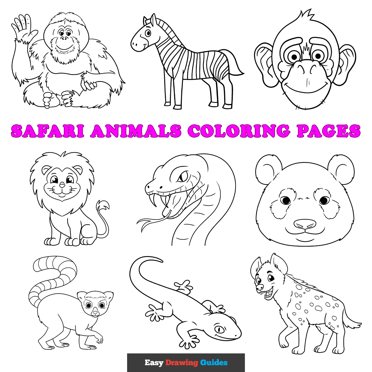 Free Safari Animals Coloring Pages For Kids 51 Printable Sheets