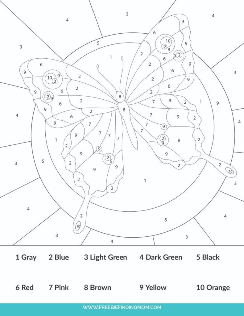 Free Simple Easy Color By Number For Adults And Kids Printables