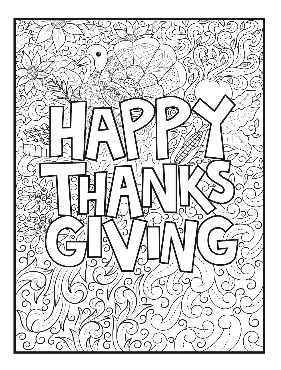 Free Thanksgiving Colouring Sheet For Adults The gingerbread house co uk