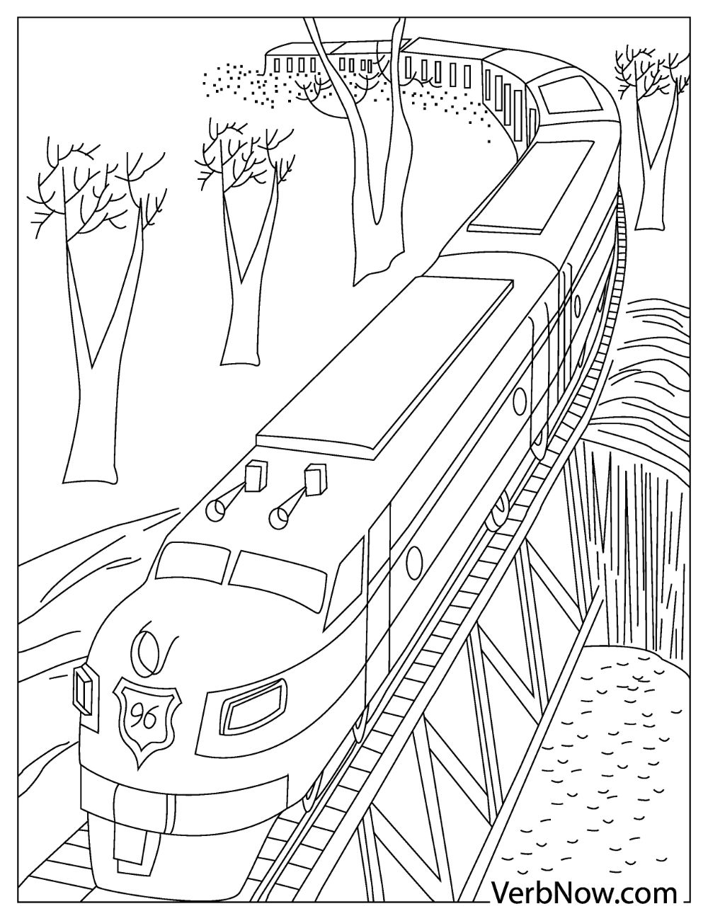 Free Train Coloring Pages For Download Printable PDFs 