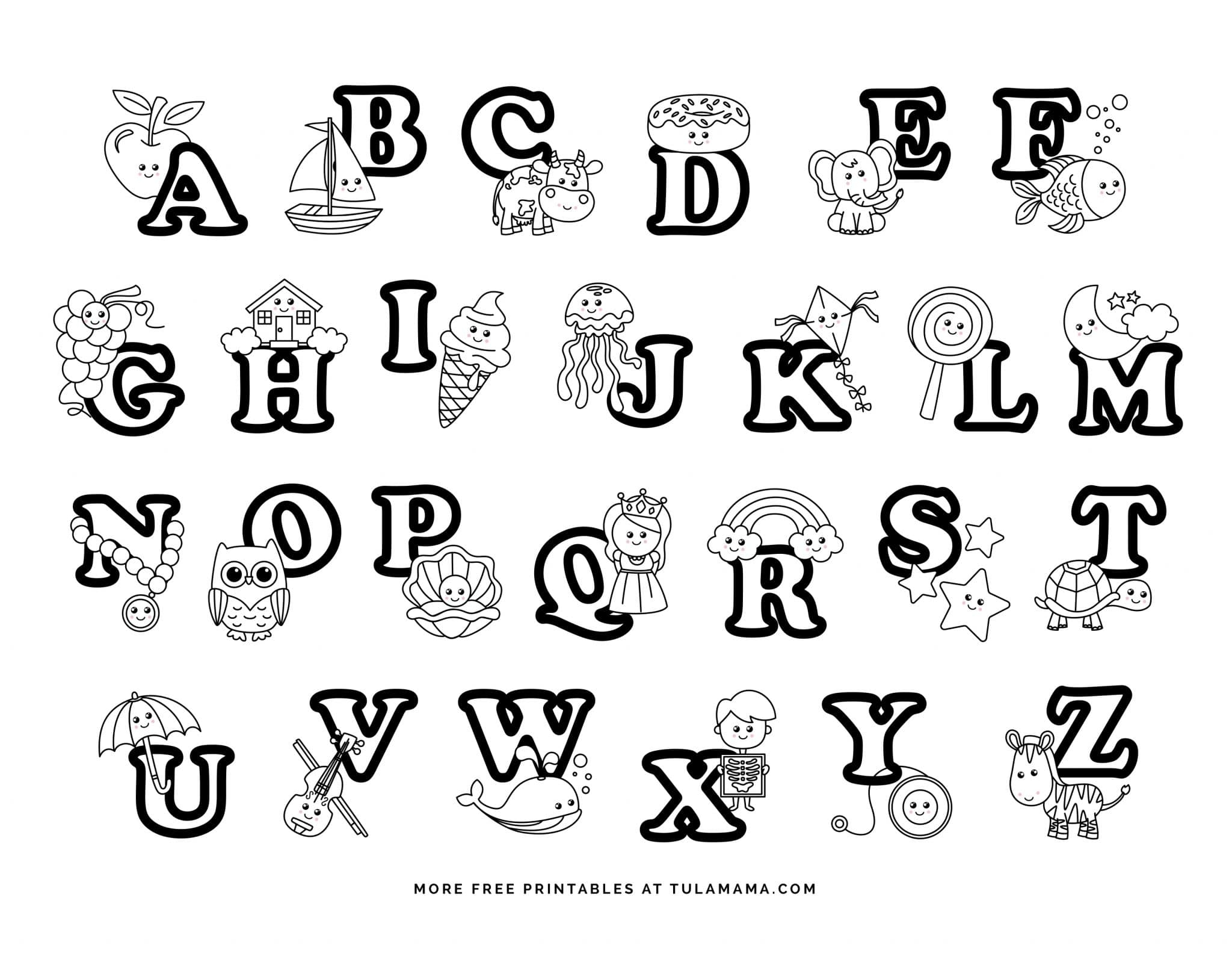Fun And Easy To Print ABC Coloring Pages For Preschoolers Kindergartners Tulamama