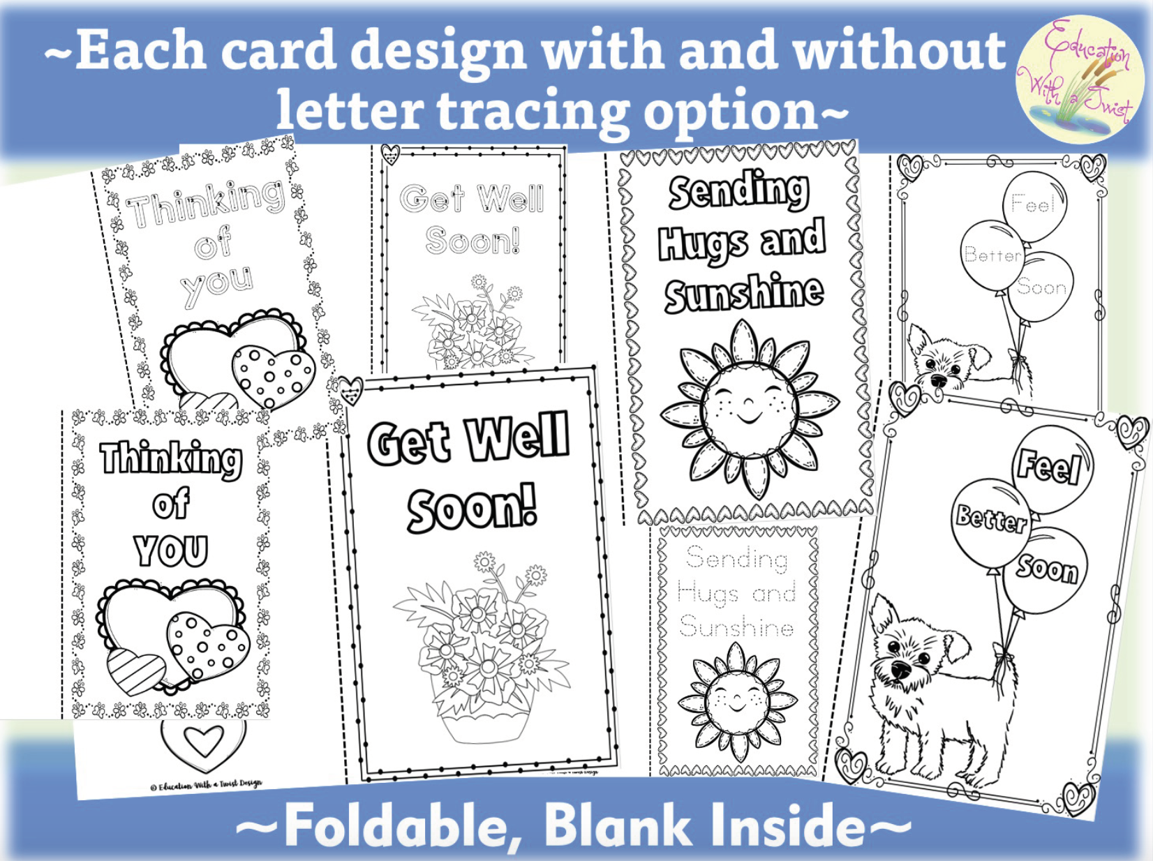 free printable get well cards to color