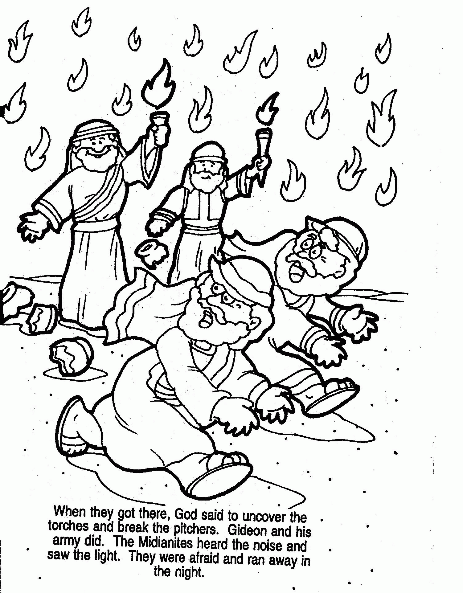 Gideon And The Midianites Free Coloring Sheets 604972