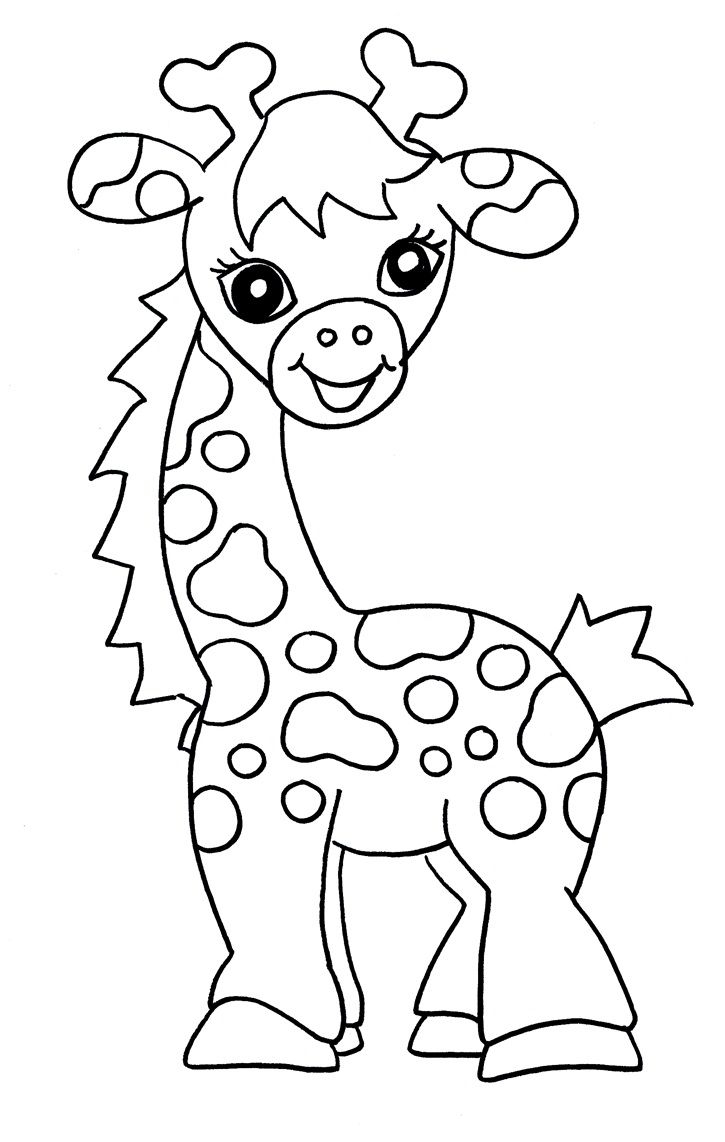 Giraffe Coloring Page For Kids