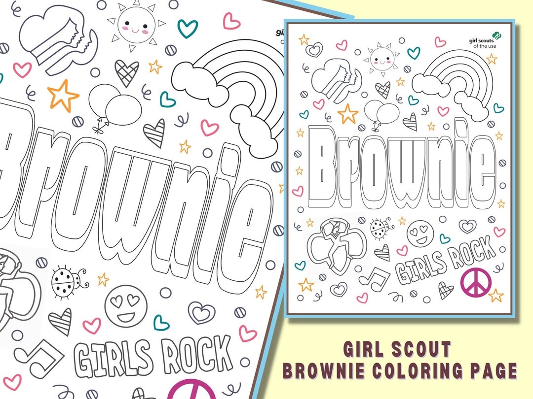 Girl Scout Brownie Girl Scout Coloring Instant Download Etsy Girl Scout Brownie Girl Scout Coloring Instant Download Etsy