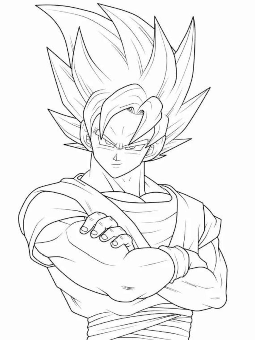 Goku Coloring Pages Fun Anime Art digital Download Etsy Goku Coloring Pages Fun Anime Art digital Download Etsy