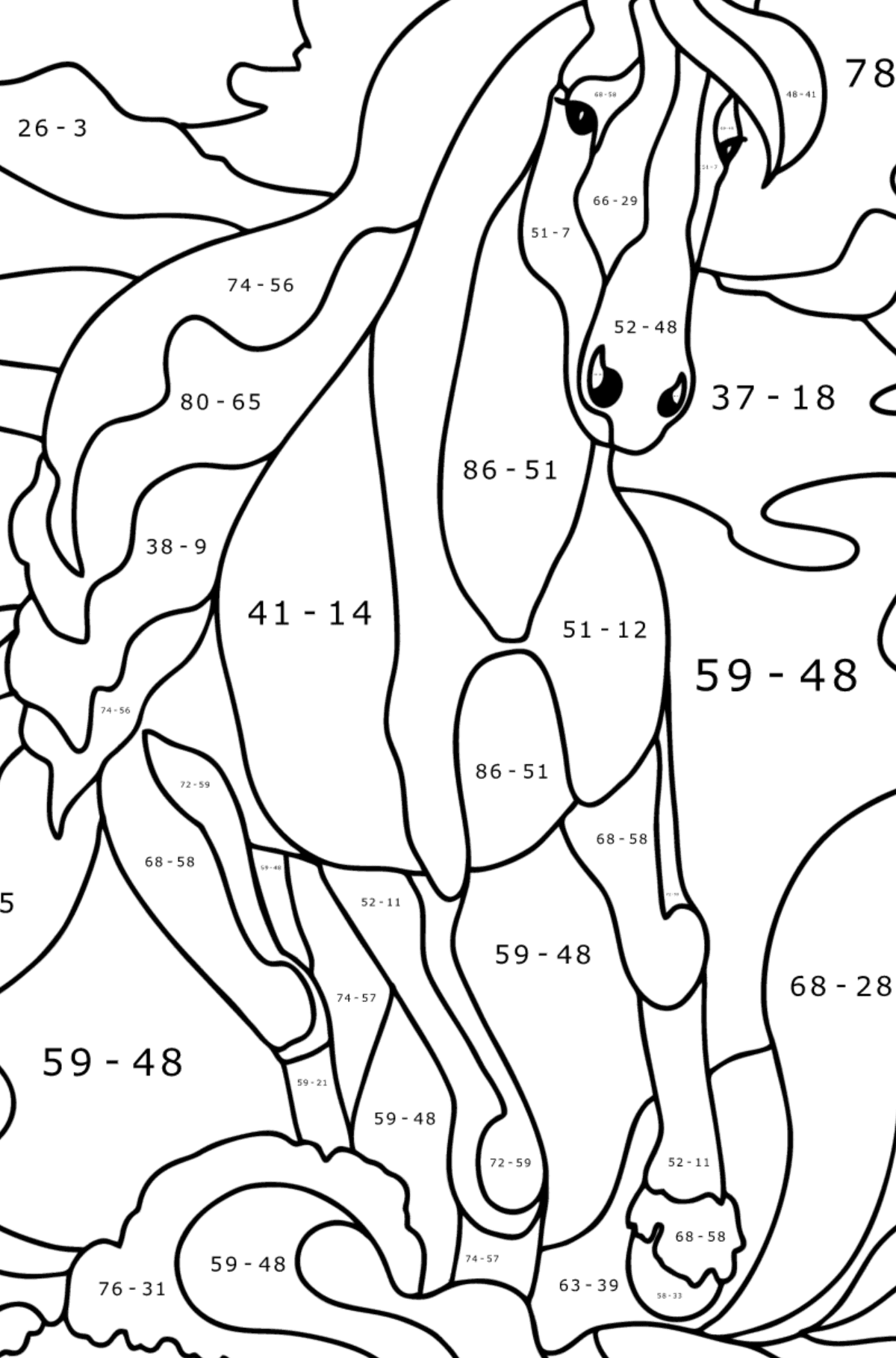 Graceful Horse Horses Coloring Pages For Adults Online