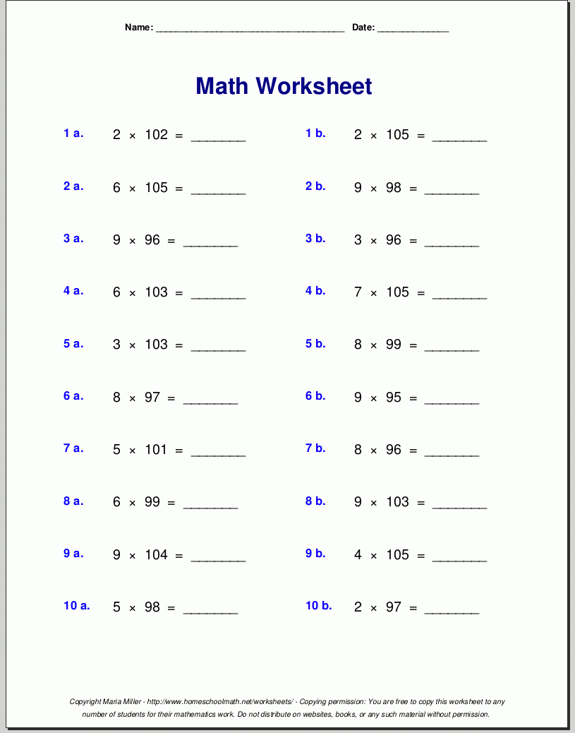 Grade 4 Multiplication Worksheets Grade 4 Multiplication Worksheets