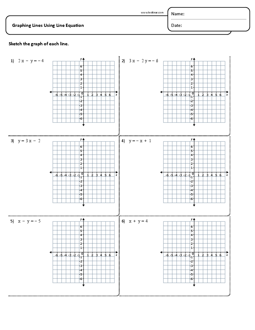 Graphing Lines Using Line Equation Worksheets Graphing Lines Using Line Equation Worksheets