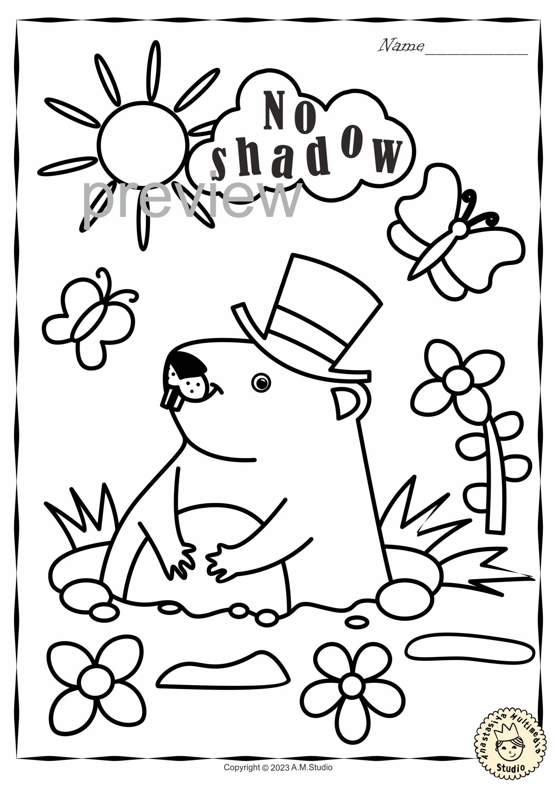 free printable groundhog day coloring pages