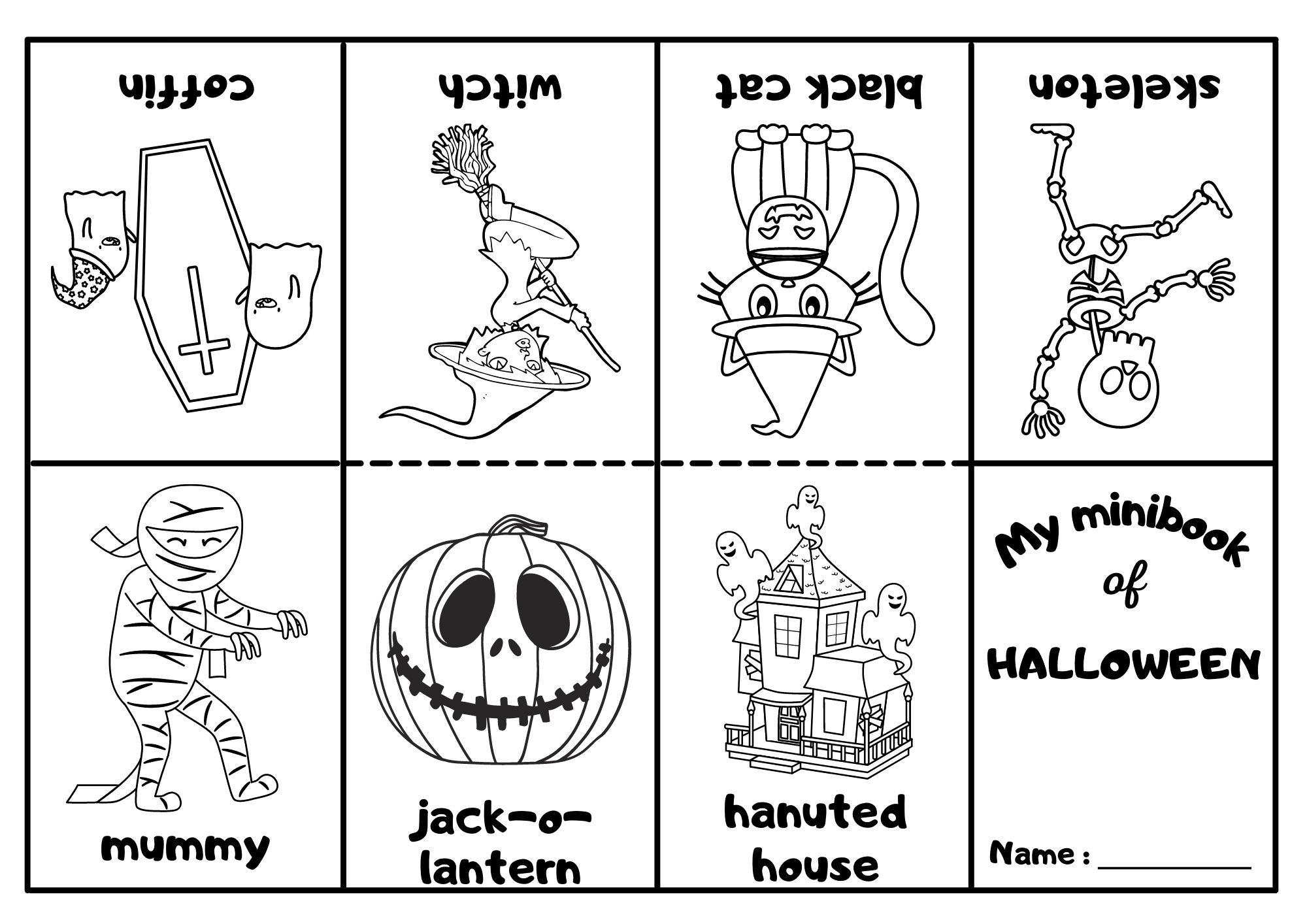 Halloween Mini Coloring Book Ezpzlearn