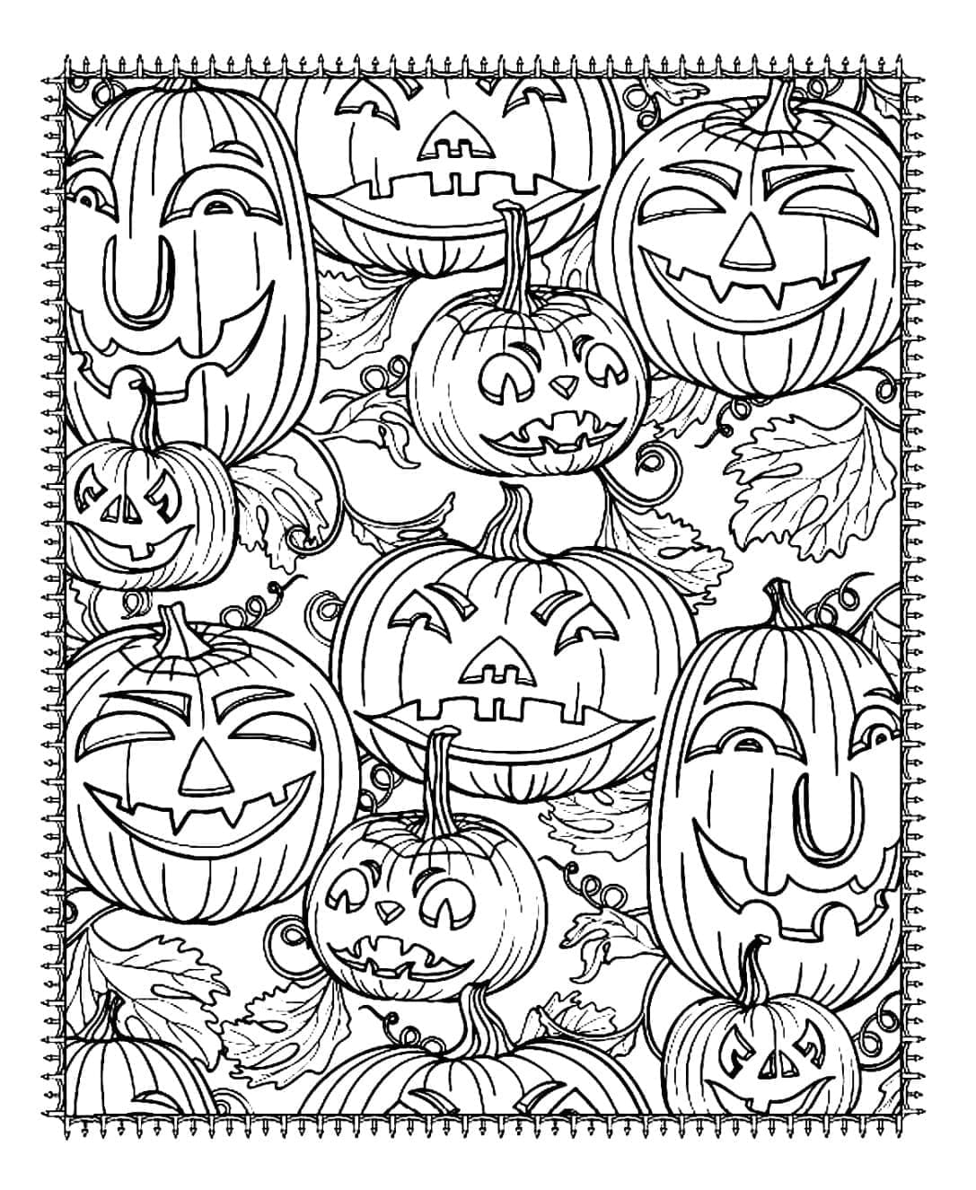 Halloween Pumpkins For Adults Coloring Page Download Print Or Color Online For Free